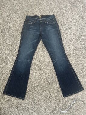 7 For All Mankind Dark Blue Flared Jeans